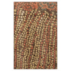 Teppich & Kilims Distressed Style, Geschenkteppich in Beige-Braun, Rot und Blau mit Punkten