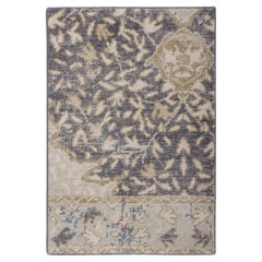 Teppich &amp; Kilims Distressed Style Gift-Size Teppich in Blau, Beige-Braun mit Blumenmuster