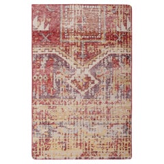 Rug & Kilim’s Distressed Style Gift-Size Rug in Purple and Red Patterns