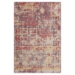 Rug & Kilim’s Distressed Style Gift-Size Rug in Purple and Red Patterns