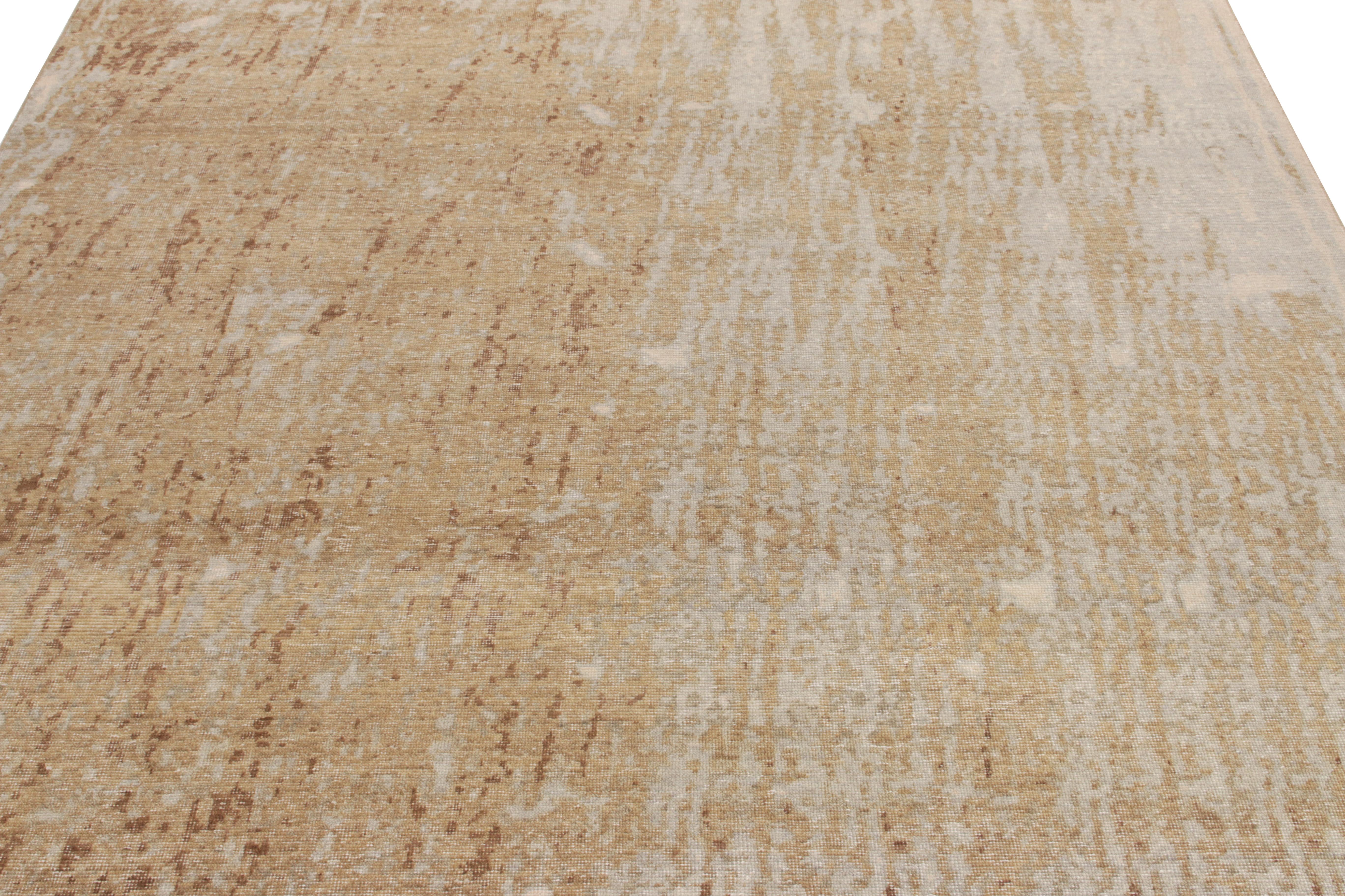 Alfombra moderna de estilo desgastado Rug & Kilim Beige-marrón Moteado abstracto Anudado a mano en venta
