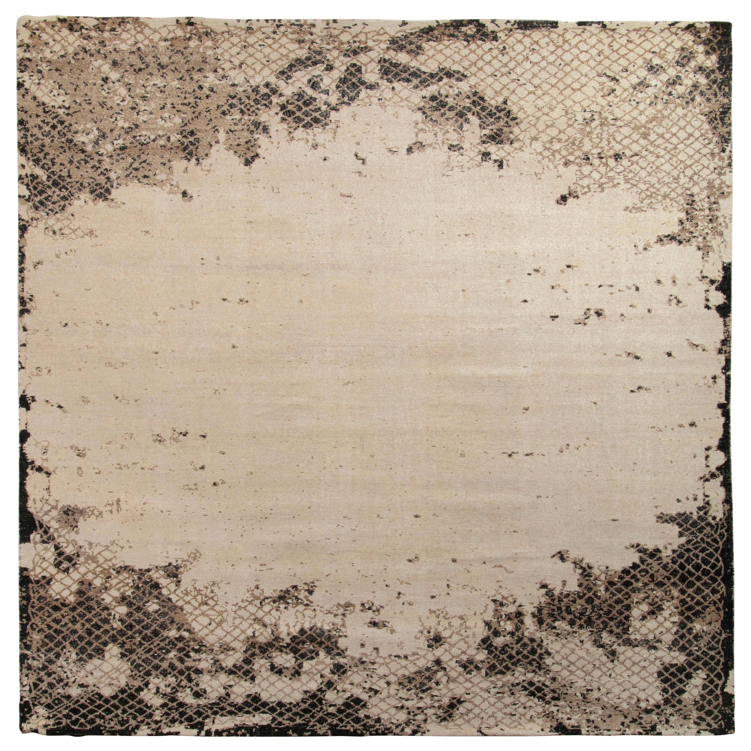 Moderner Teppich im Used-Stil von Teppich & Kilims mit beige-braunem abstraktem Muster