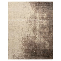Rug & Kilim’s Distressed Style Modern Rug in Beige-Brown Abstract Pattern