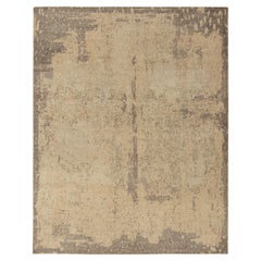 Tapis & Kilim''s style vieilli moderne à motif abstrait beige-marron
