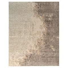 Alfombra moderna de estilo desgastado Rug & Kilim con estampado abstracto beige-marrón