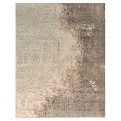 Rug & Kilim’s Distressed Style Modern Rug in Beige-Brown Abstract Pattern