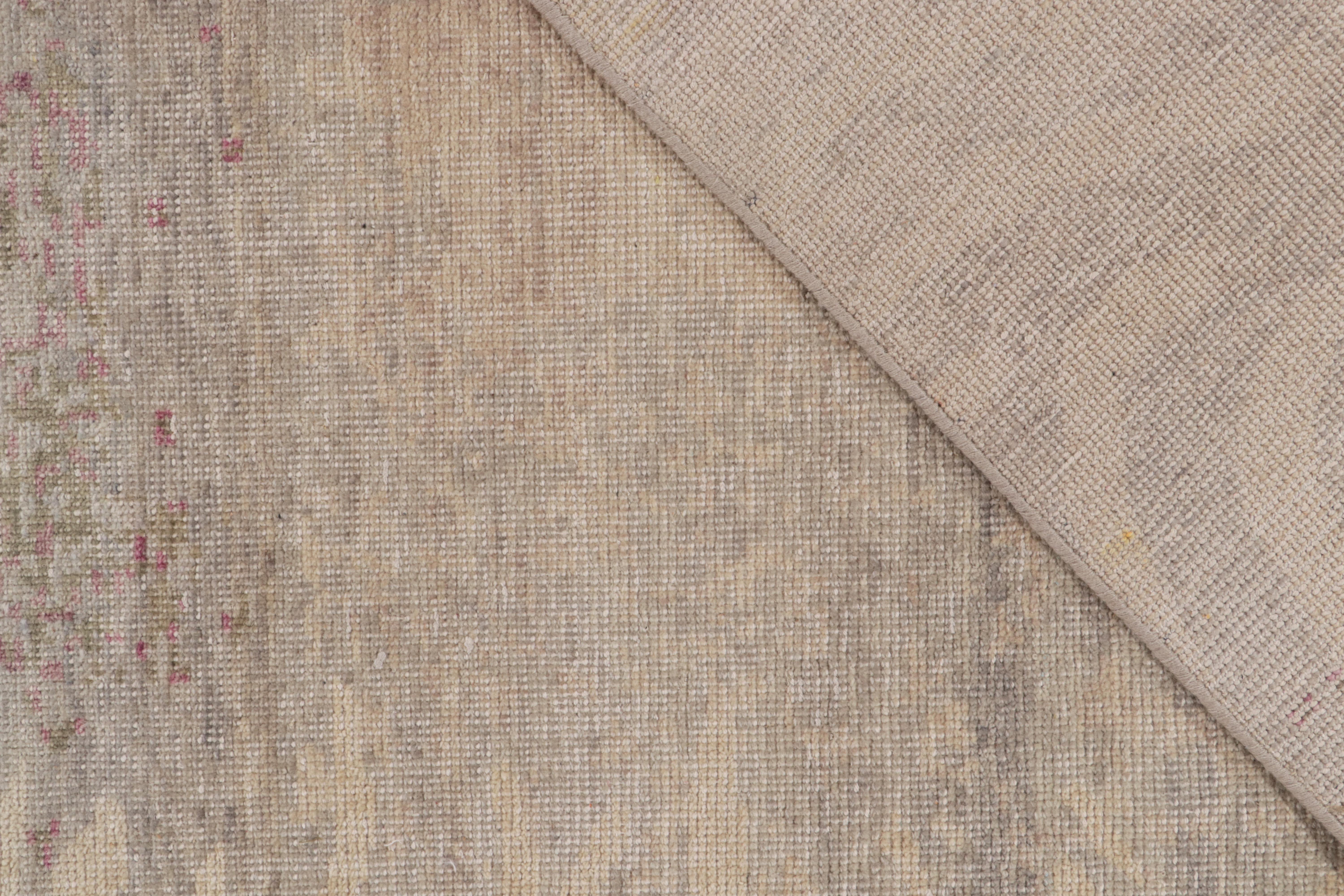 Teppich & Kelim''s Distressed Style Moderner Teppich in Beige-Braun, Blau Abstraktes Muster (21. Jahrhundert und zeitgenössisch) im Angebot