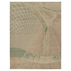 Rug & Kilim - Tappeto moderno in stile degradato con motivo astratto beige e verde