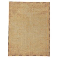 Rug & Kilim's Distressed Style Modern Rug in Gold, Brown Abstract Pattern (tapis moderne de style vieilli en or et motif abstrait en brun)