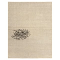 Rug & Kilim's Distressed Style Modern Rug in Gray & Black Abstract Pattern (Tapis moderne au style vieilli, motif abstrait gris et noir)