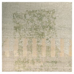 Rug & Kilim's Distressed Style Modern Rug in Grün, Beige Abstraktes Muster