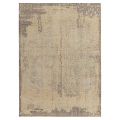Rug & Kilim's Distressed Style Modern Rug in Grey & Beige Abstract Pattern