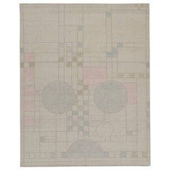 Rug & Kilim’s Distressed Style Modern Rug in Polychromatic Geometric Patterns