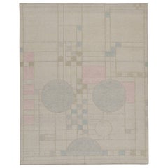 Rug & Kilim's Distressed Style Modern Rug in Polychromatic Geometric Patterns (tapis moderne de style vieilli aux motifs géométriques polychromes)