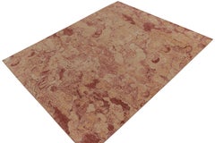 Rug & Kilim's Distressed Style Modern Rug in Red & Gold Abstract Pattern