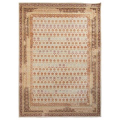 Rug & Kilim's Distressed Style Rug in Beige-Brown and Red Floral Pattern (Tapis à motifs floraux beige, marron et rouge)