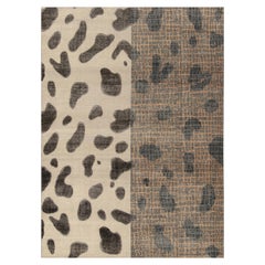 Alfombra de estilo desgastado Rug & Kilim en beige-marrón, dibujo abstracto negro