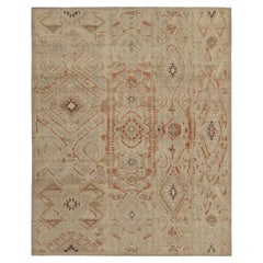 Rug & Kilim's Distressed Style Teppich in Beige-Braun, Blau & Rost Tribal-Mustern