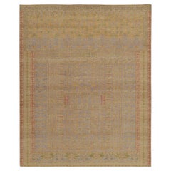 Rug & Kilim - Tappeto in stile Distressed con motivi beige-marrone, verde e lavanda