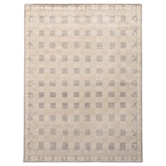 Teppich & Kilims im Distressed-Stil in Beige-Braun, Lila mit geometrischem Muster