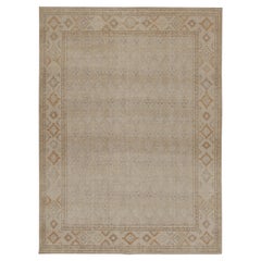 Rug & Kilim - Tappeto in stile Distressed con motivo geometrico beige, grigio e blu