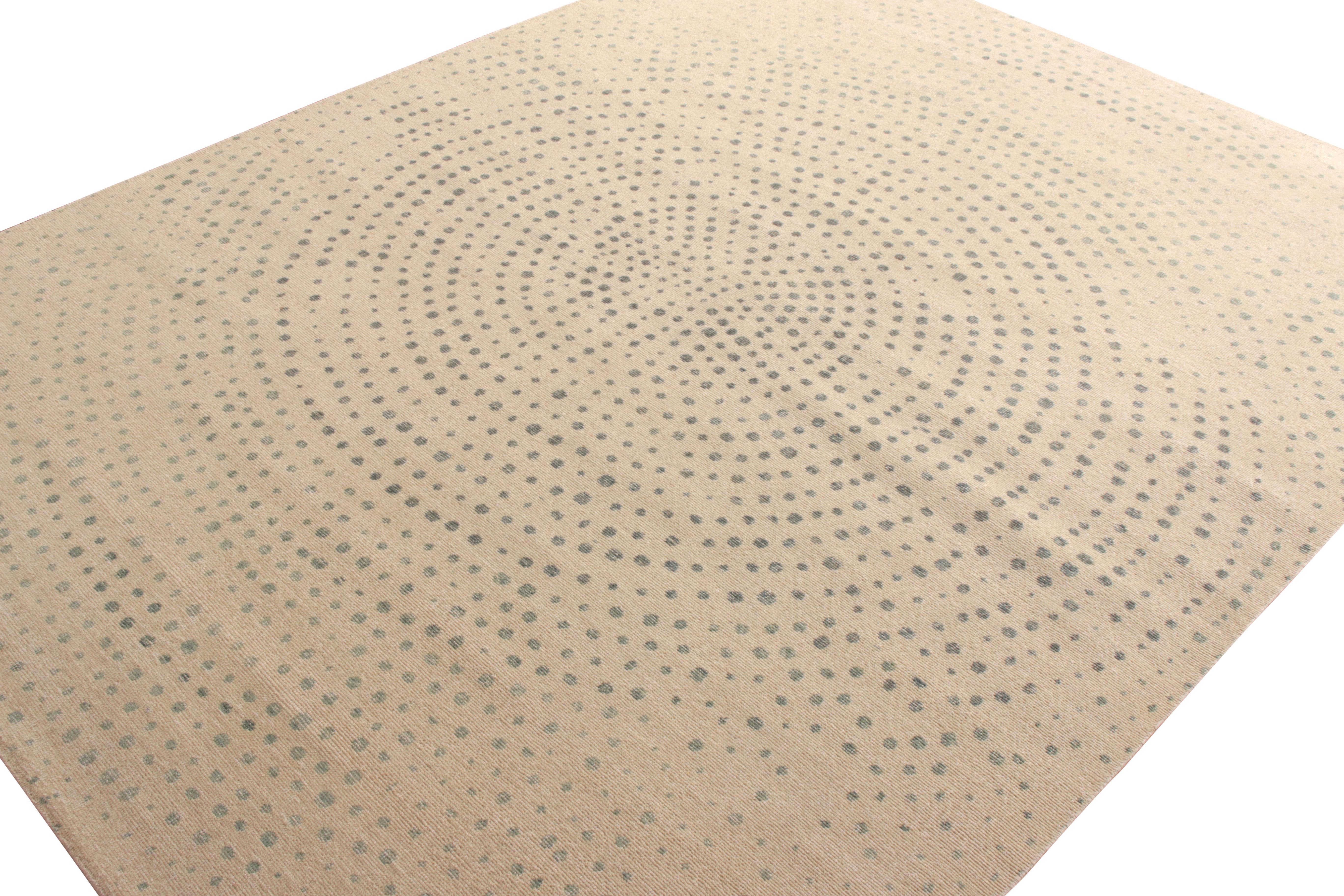 Other Rug & Kilim’s Distressed Style Rug in Beige, Gray Dots Pattern For Sale