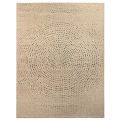 Rug & Kilim’s Distressed Style Rug in Beige, Gray Dots Pattern