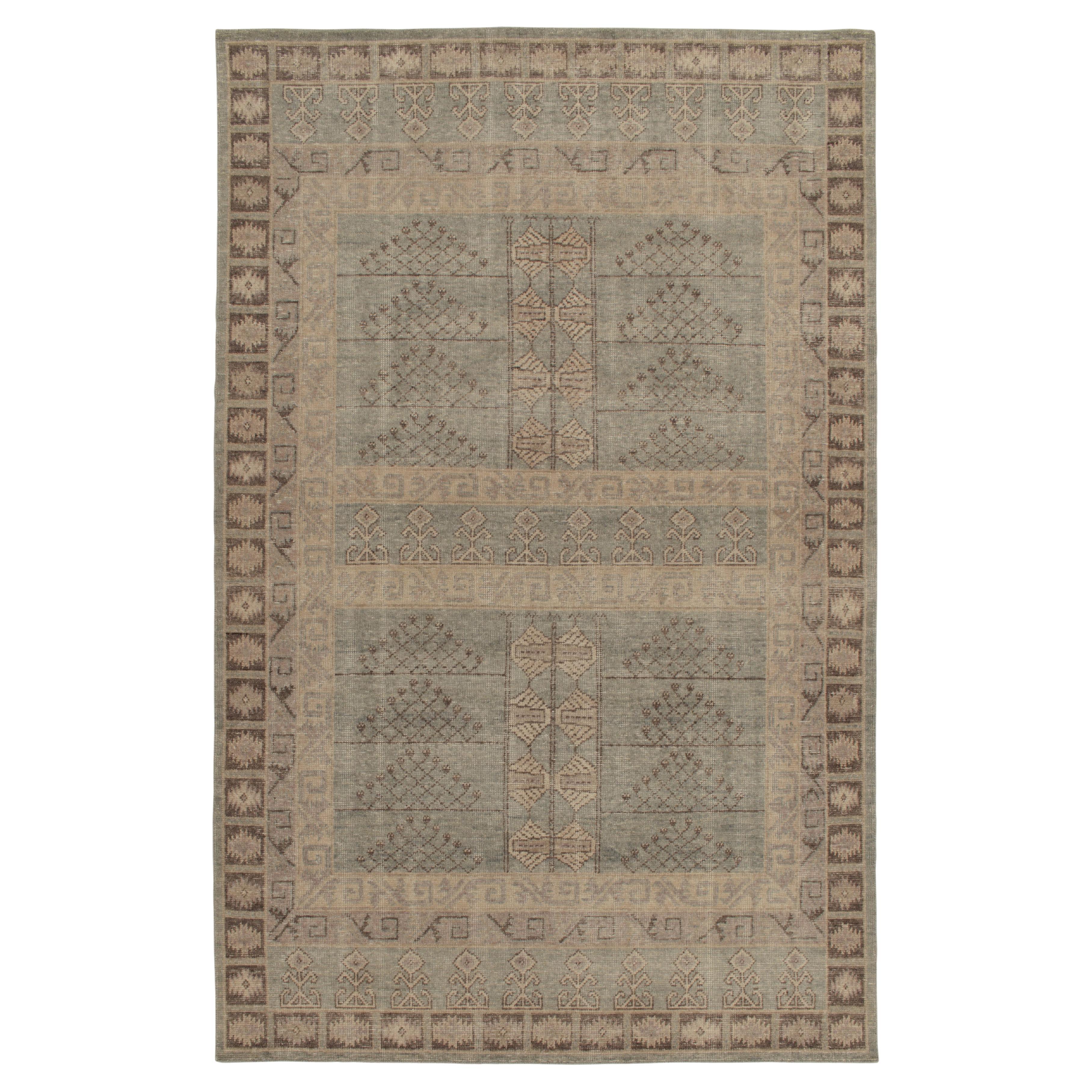 Alfombra de estilo desgastado Rug & Kilim con motivos Ensi en azul y beige-marrón