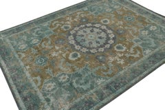 Rug & Kilim’s Distressed style Rug in Blue Medallion Pattern