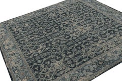 Rug & Kilim's Distressed Style Teppich in Blau mit floralen Mustern