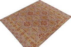 Rug & Kilim’s Distressed Style Rug in Purple with Red & Gold Medallion Patterns