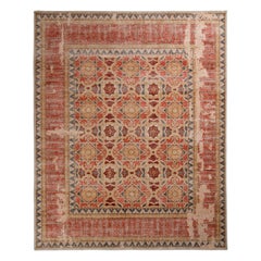 Rug 
Kilim
s Distressed Style Teppich in Rot und Beige Brown Geometrisch gemustert