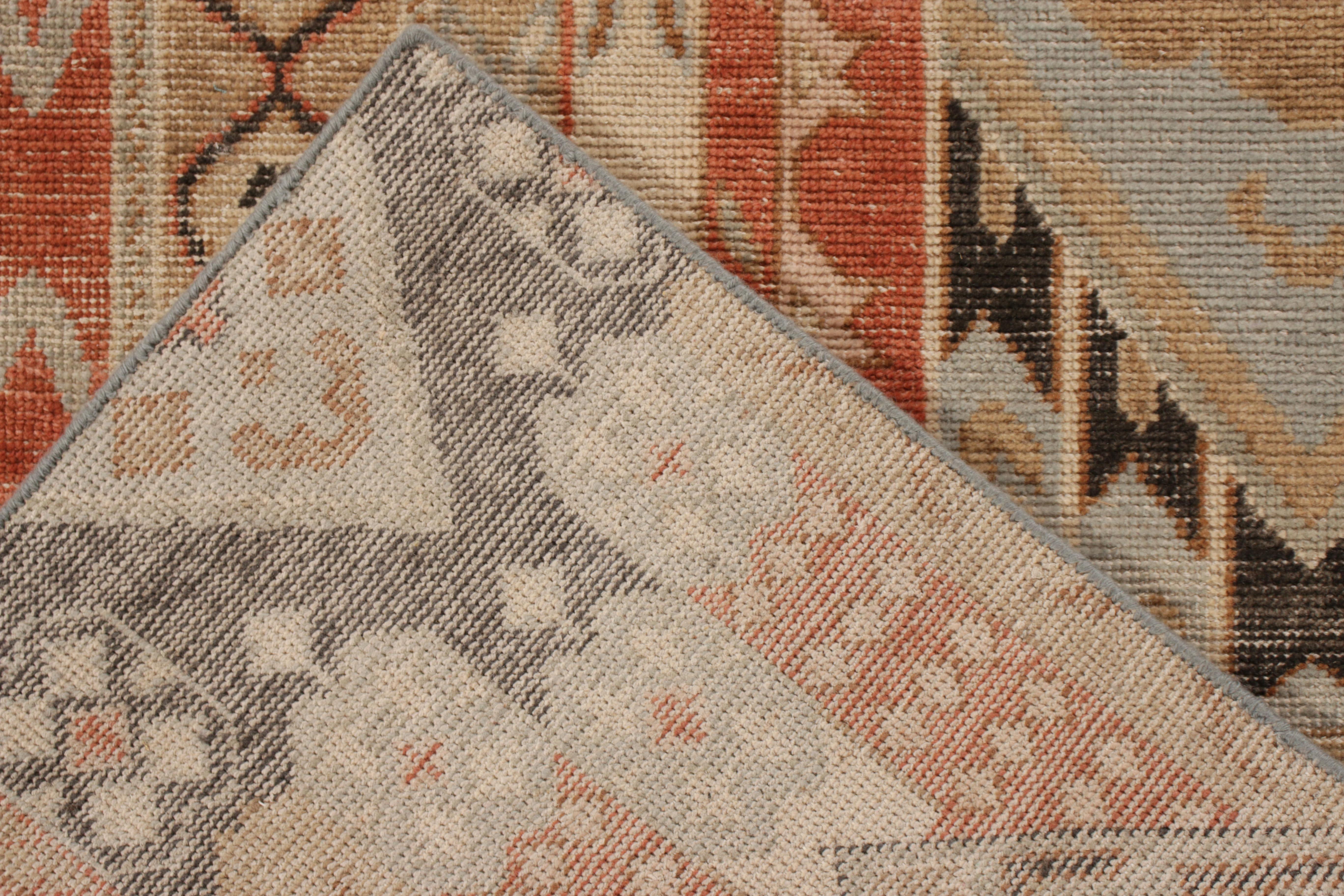 Teppich & Kilims Distressed Style Teppich in Rot und Blau mit geometrischen Mustern (Handgeknüpft) im Angebot