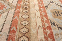 Rug & Kilim's Distressed Style Teppich in Rot und Blau Geometrisches Muster