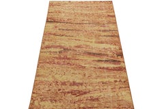 Rug & Kilim's Distressed Style Rug in Red, Orange & Gold Abstract Pattern