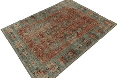 Rug & Kilim’s Distressed Style Rug in Rust, Beige and Teal Tribal Medallions
