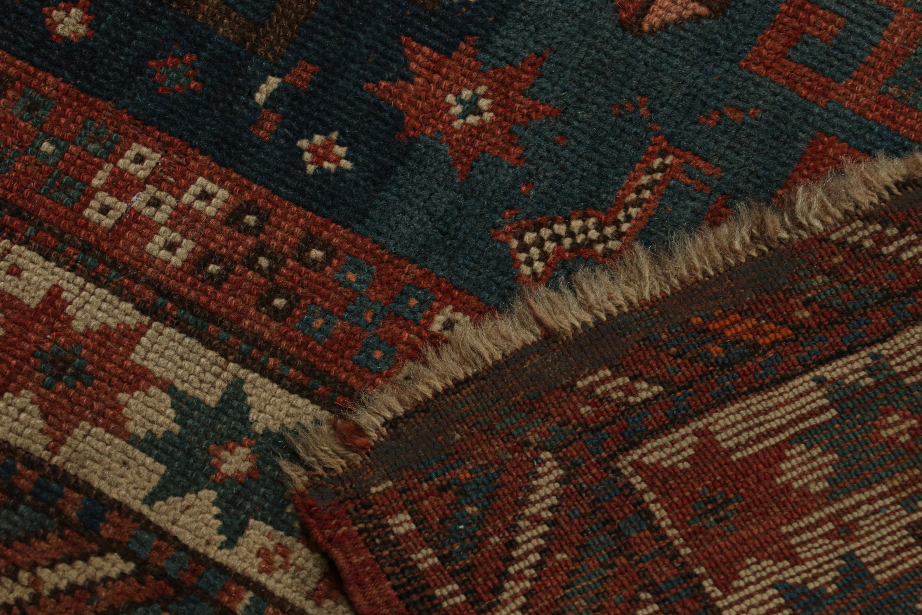 Late 19th Century Rug & Kilim’s Distressed Style rug with Mihrab Pattern and Beige Open Field For Sale
