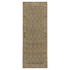 Tapis de course style vieilli de Rug & Kilim en motifs tribaux beige-marron et gris