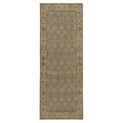 Tapis et tapis de couloir Kilims de style vieilli à motifs tribaux beige-marron et gris