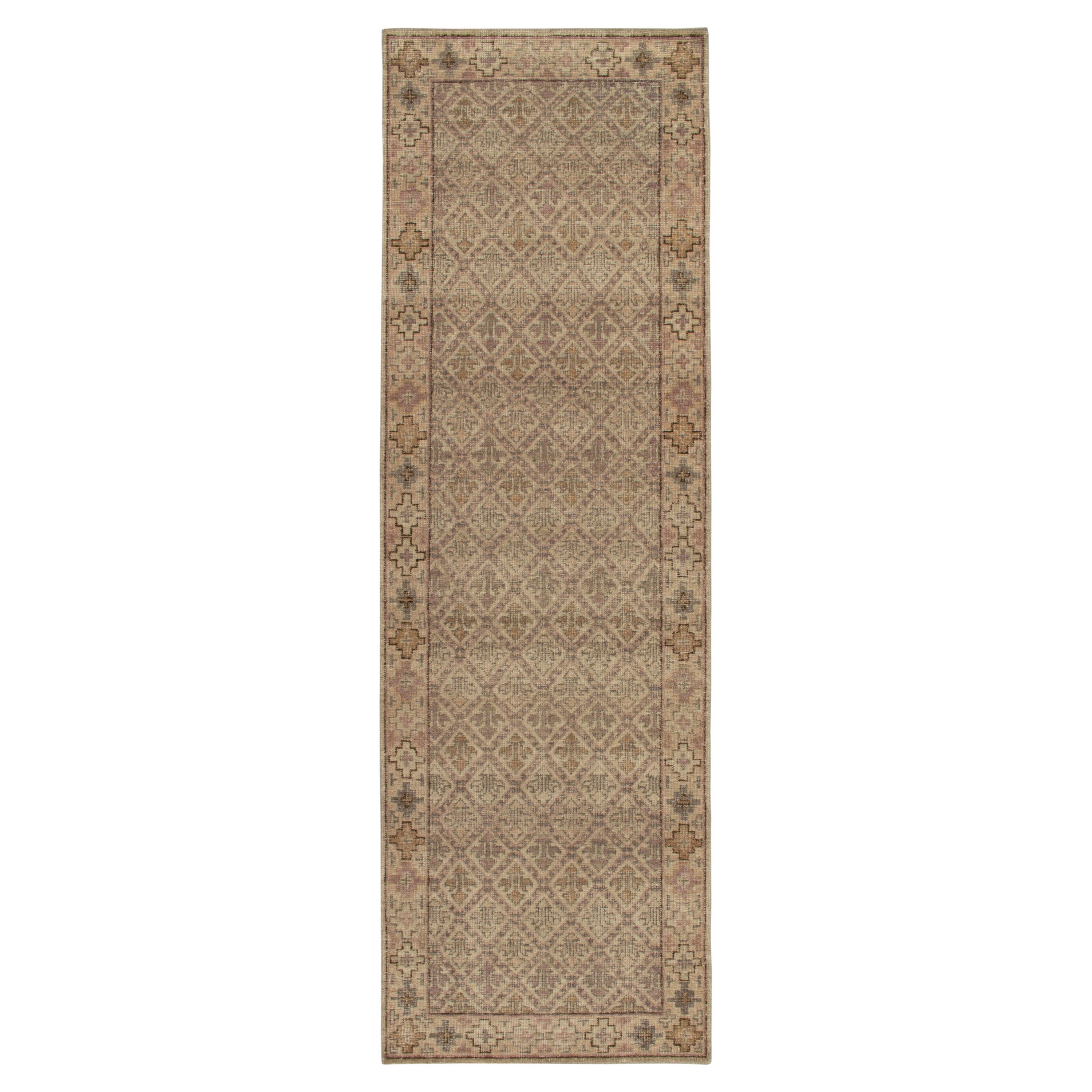 Alfombra Rug & Kilim de estilo desgastado con motivos tribales beige-marrón y gris