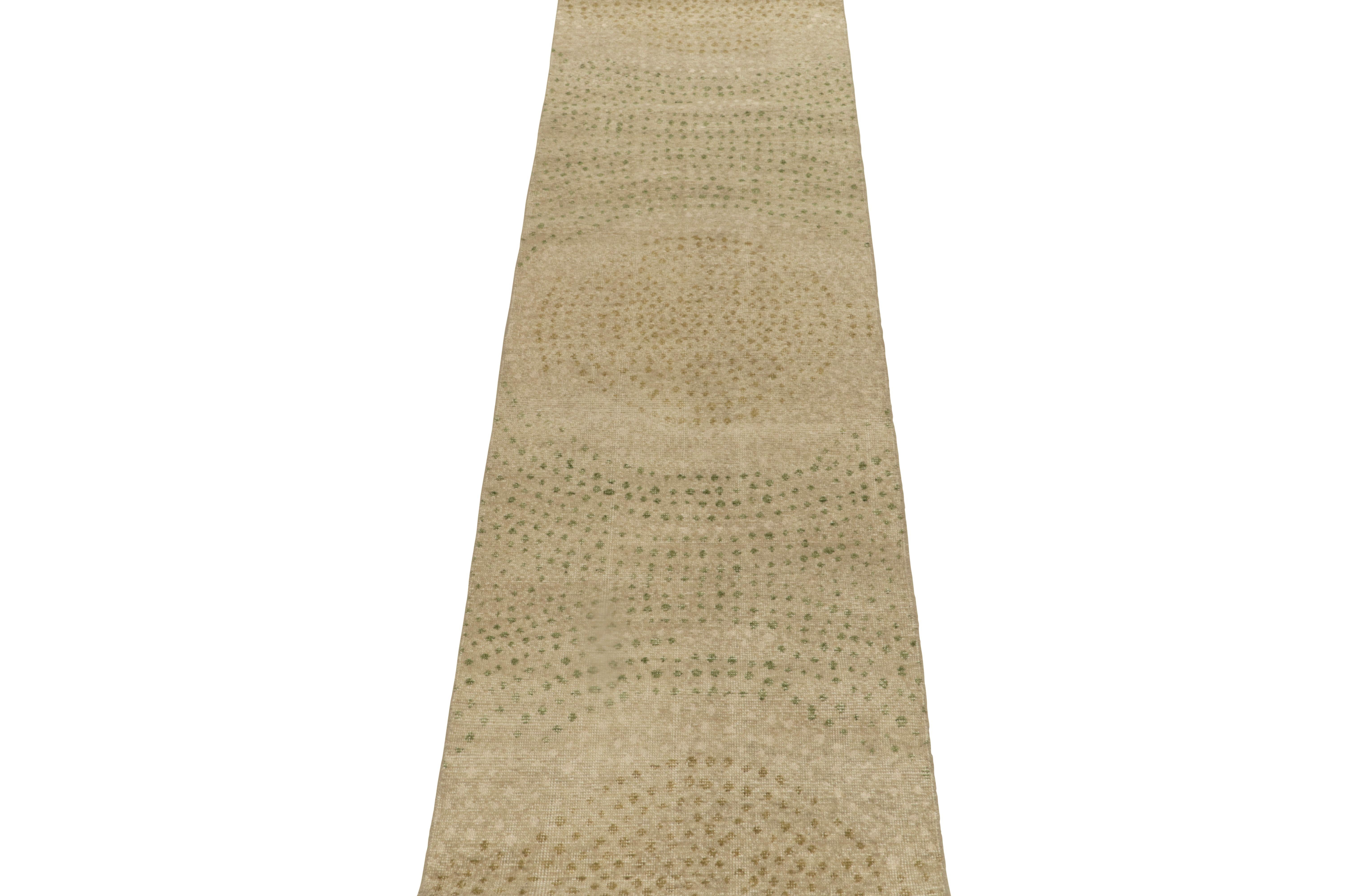 A 3x10 hand-knotted wool runner from the modern inspirations of Rug & Kilim encyclopedic Homage Collection.

On the Design: This rug is a bold addition to our experiment with dots patterns, with a more refreshing idea of abstract rugs and