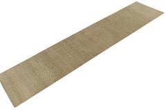 Rug & Kilim’s Distressed Style Runner in Beige & Green Abstract Dots Pattern