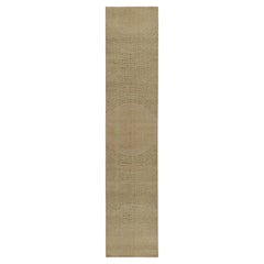 Rug & Kilim's Distressed Style Läufer in Beige & Grün Abstrakte Dots Muster