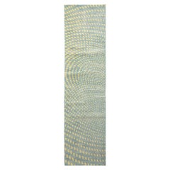 Tapis & Kilim's Distressed Style Runner in Blue, Yellow Geometric Pattern (en anglais)