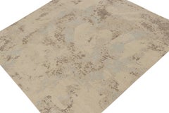 Rug & Kilim’s Distressed style Square Abstract rug in Beige-Brown and Blue