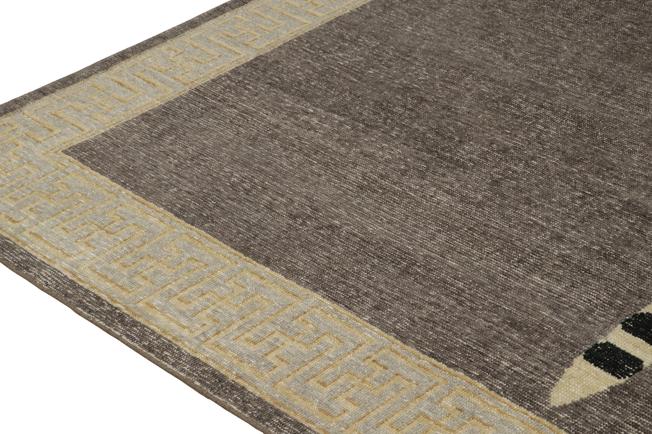 Alfombra de piel de tigre estilo envejecido de Rug & Kilim en gris, beige y negro Pictórica en Nuevo estado para la venta en Long Island City, NY