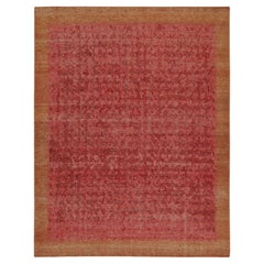 Rug & Kilim’s Distressed Style Transitional Rug in Red Geometric Patterns