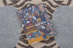 Rug & Kilim’s Distressed Tiger Runner Rug in Blue with Beige and Brown Pictorial