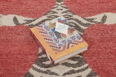 Rug & Kilim’s Distressed Tiger Runner Rug in Red with Beige and Brown Pictorial