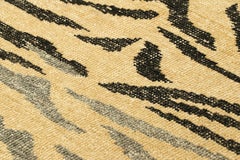 Rug & Kilim’s Distressed Tiger Skin Rug in Gold, Black and Gray Tones